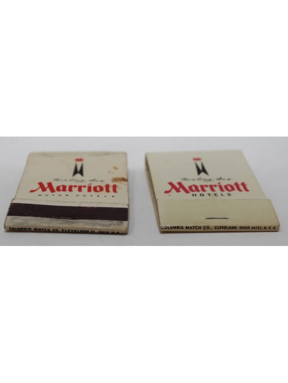 Vintage 1960s Lot of 2 Matchbooks This Is Living This is Marriott Motor Hotels